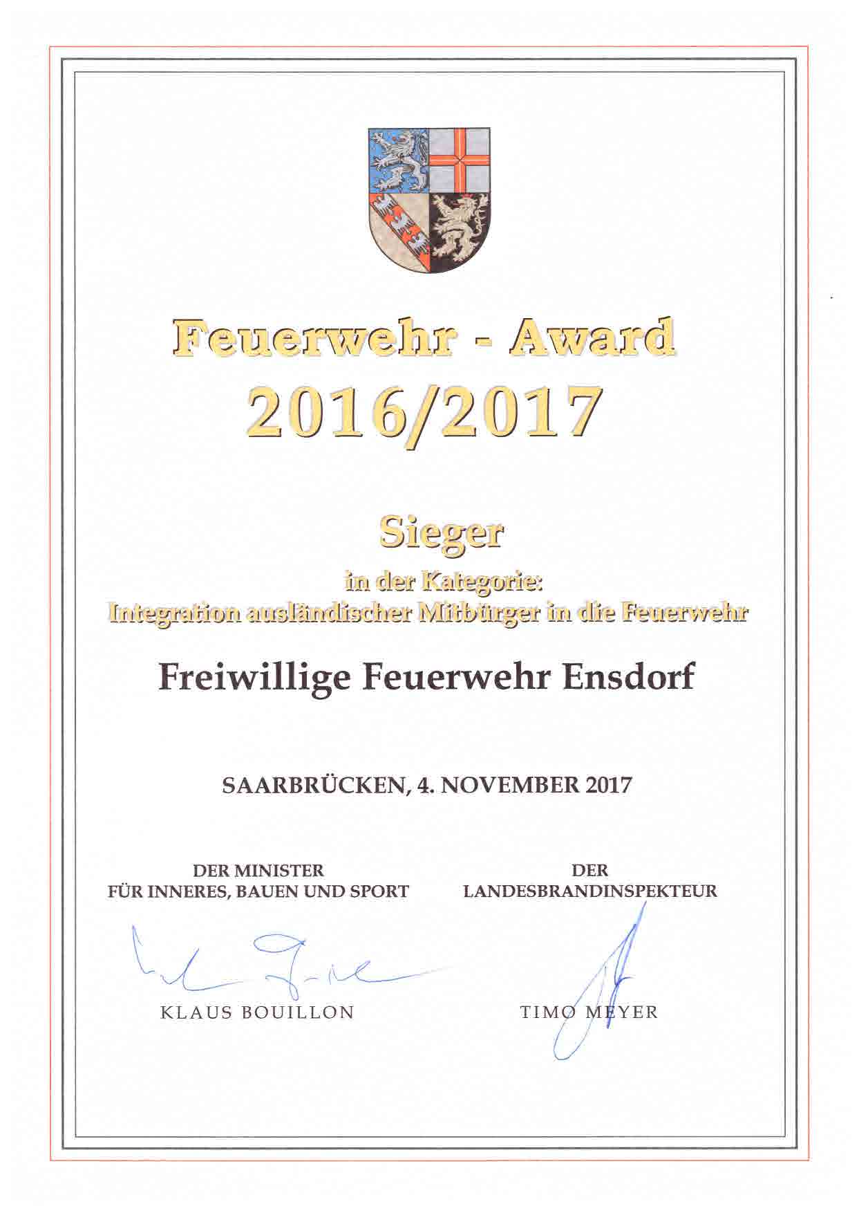 Urkunde Award 2017